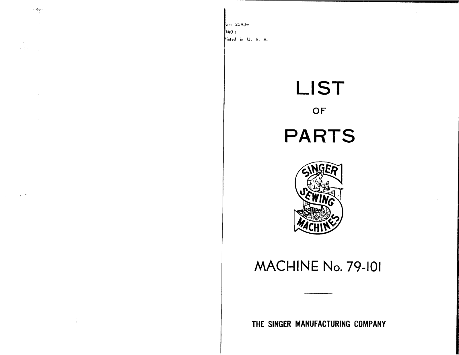 Singer 79-101 User Manual