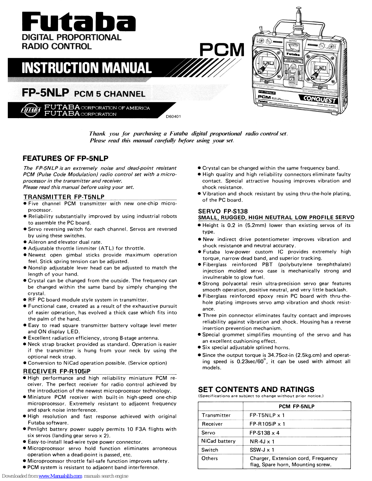 FUTABA FP-T5NLP, FP-R105iP, FP-S138 Instruction Manual