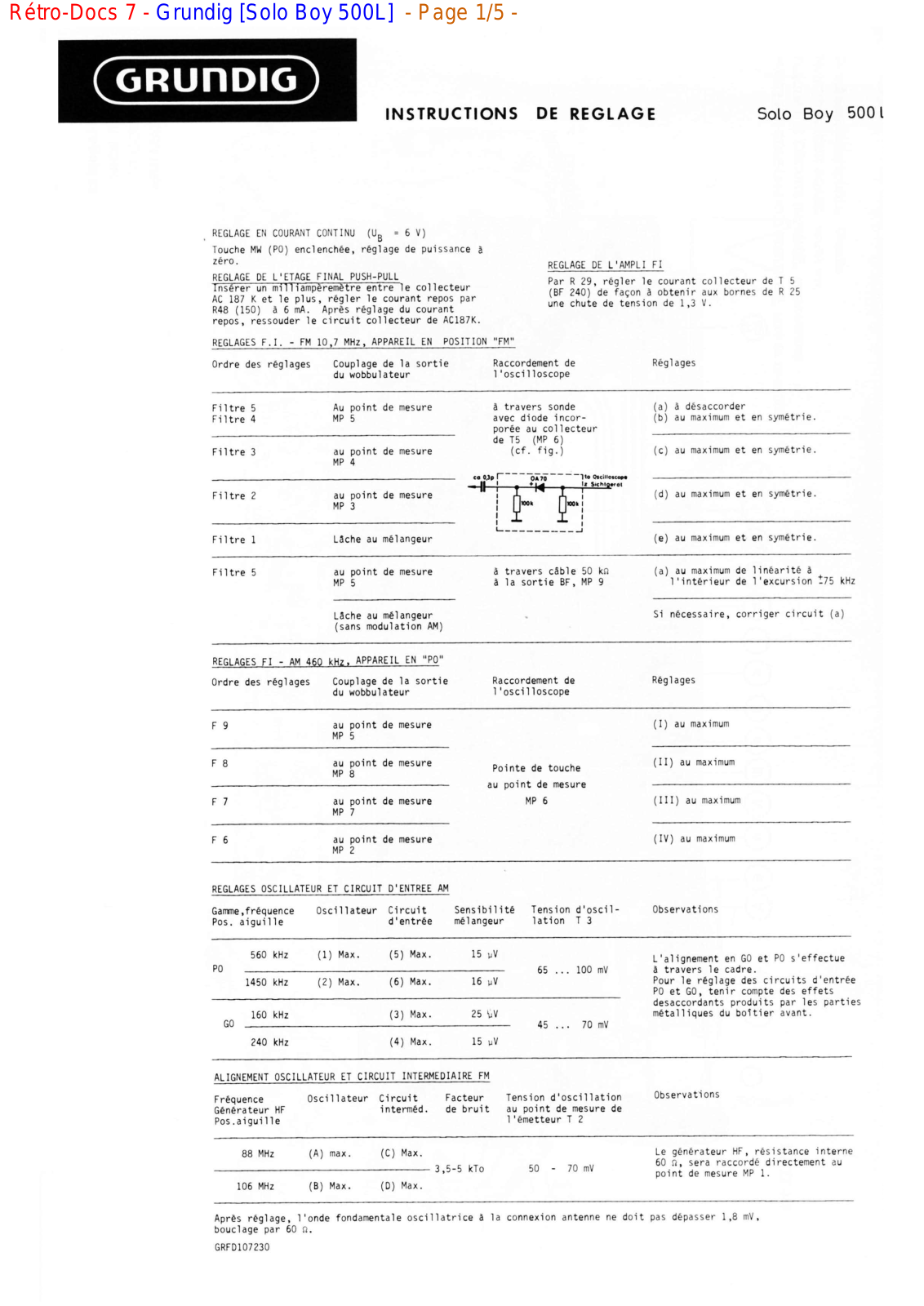 Grundig Solo-Boy-500-L Service Manual