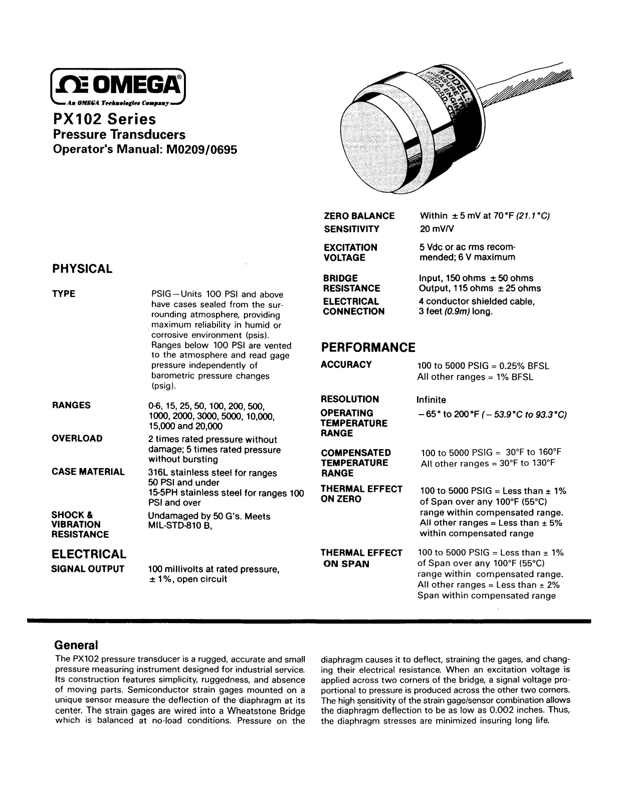 Omega Products PX102 Installation  Manual