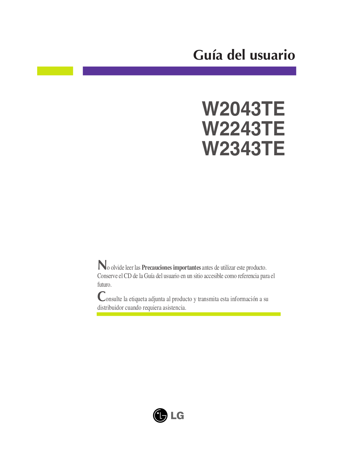 LG W2243TE-PF User Manual