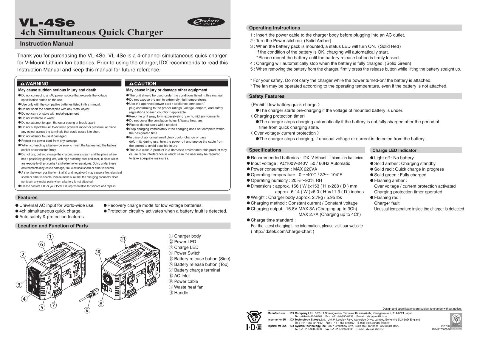 IDX Technology VL-4SE Users Manual