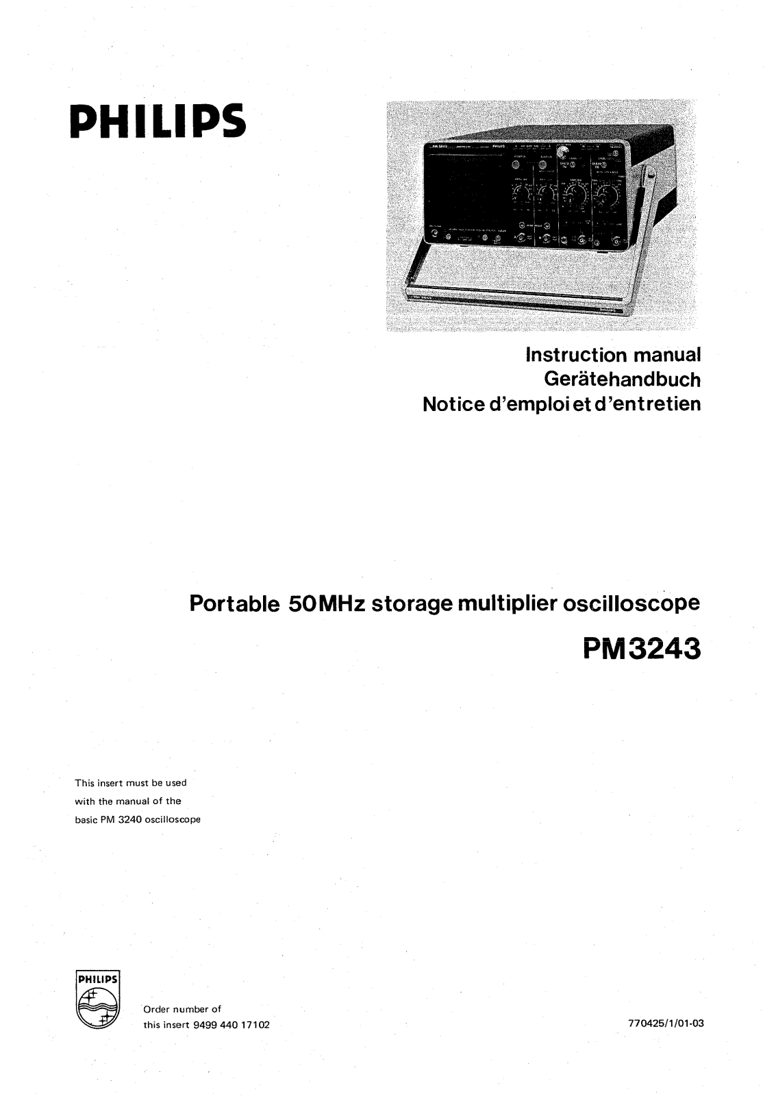 Philips PM-3243 Service Manual