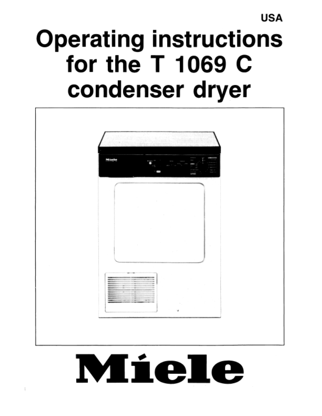 Miele T1069C Operating instructions