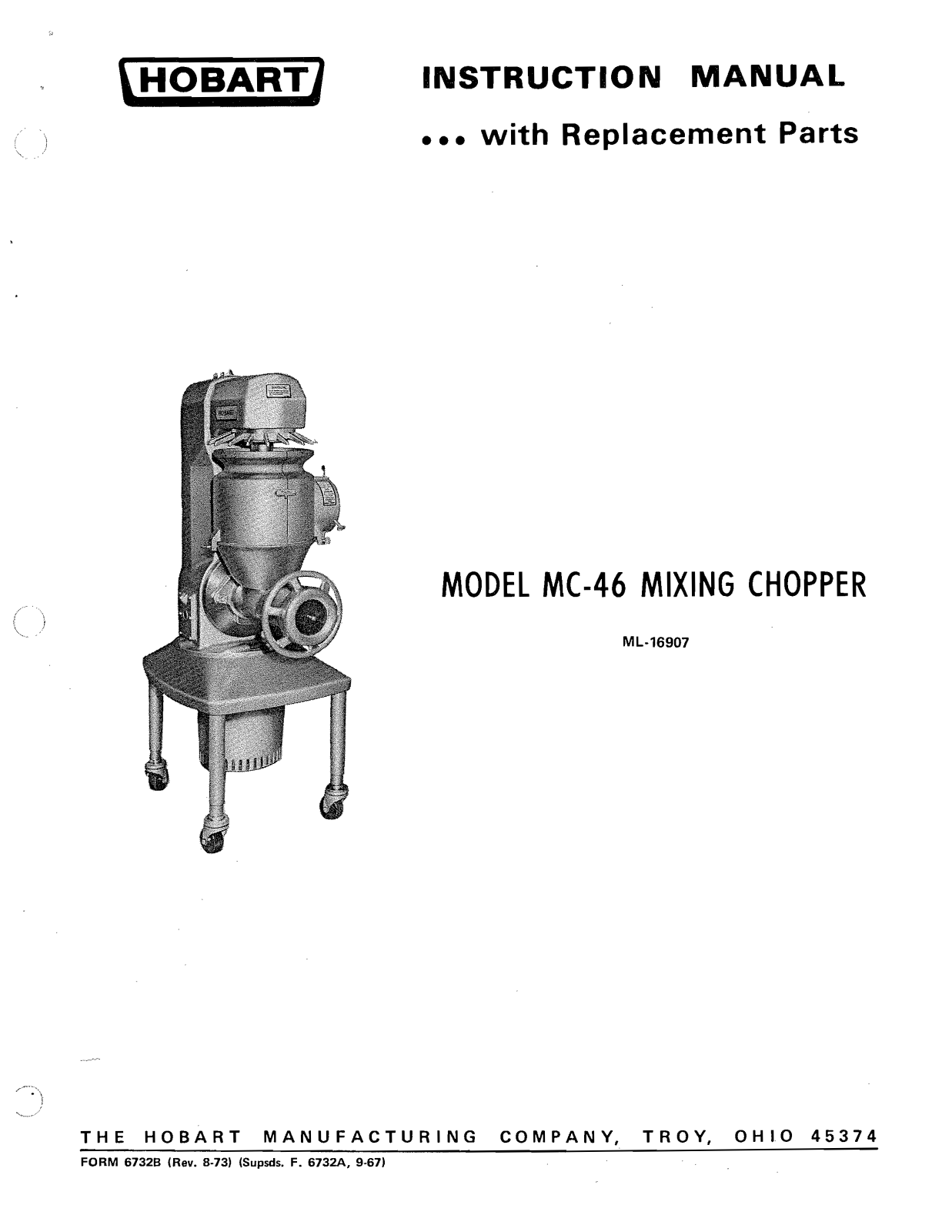 Hobart MC-46 Installation Manual