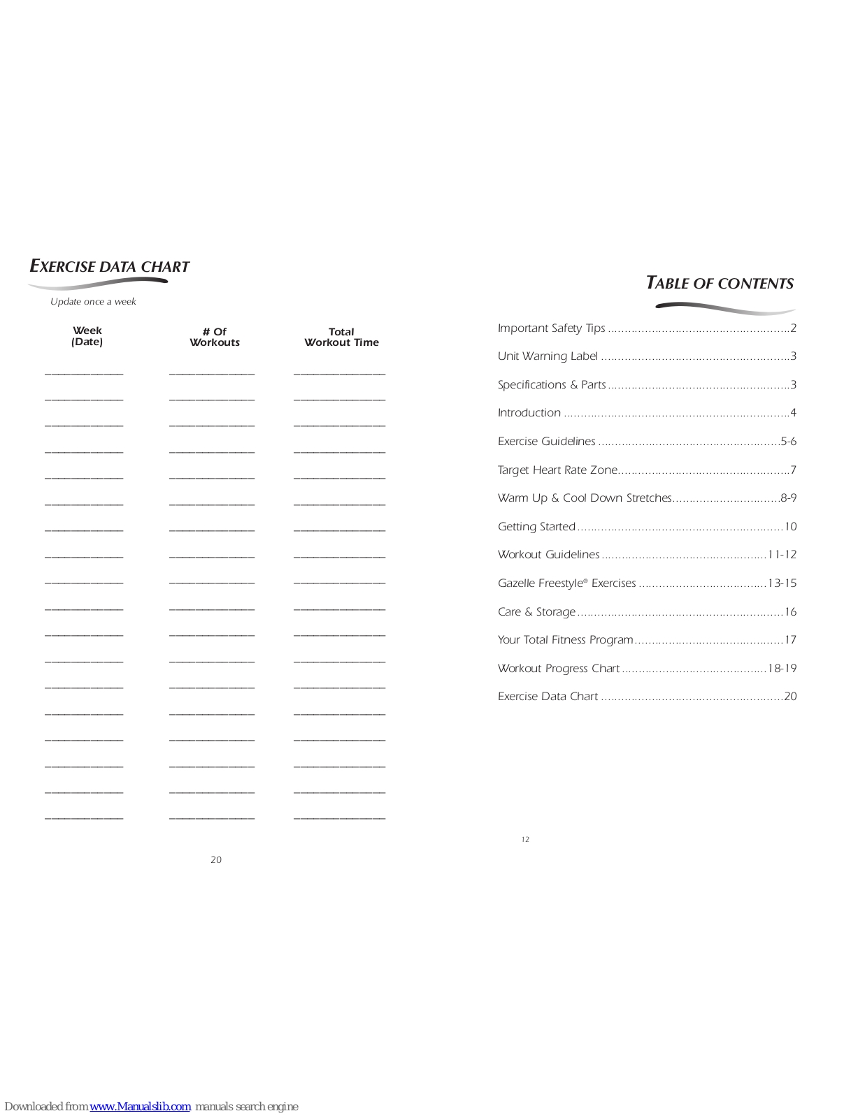 Gazelle Freestyle User Manual