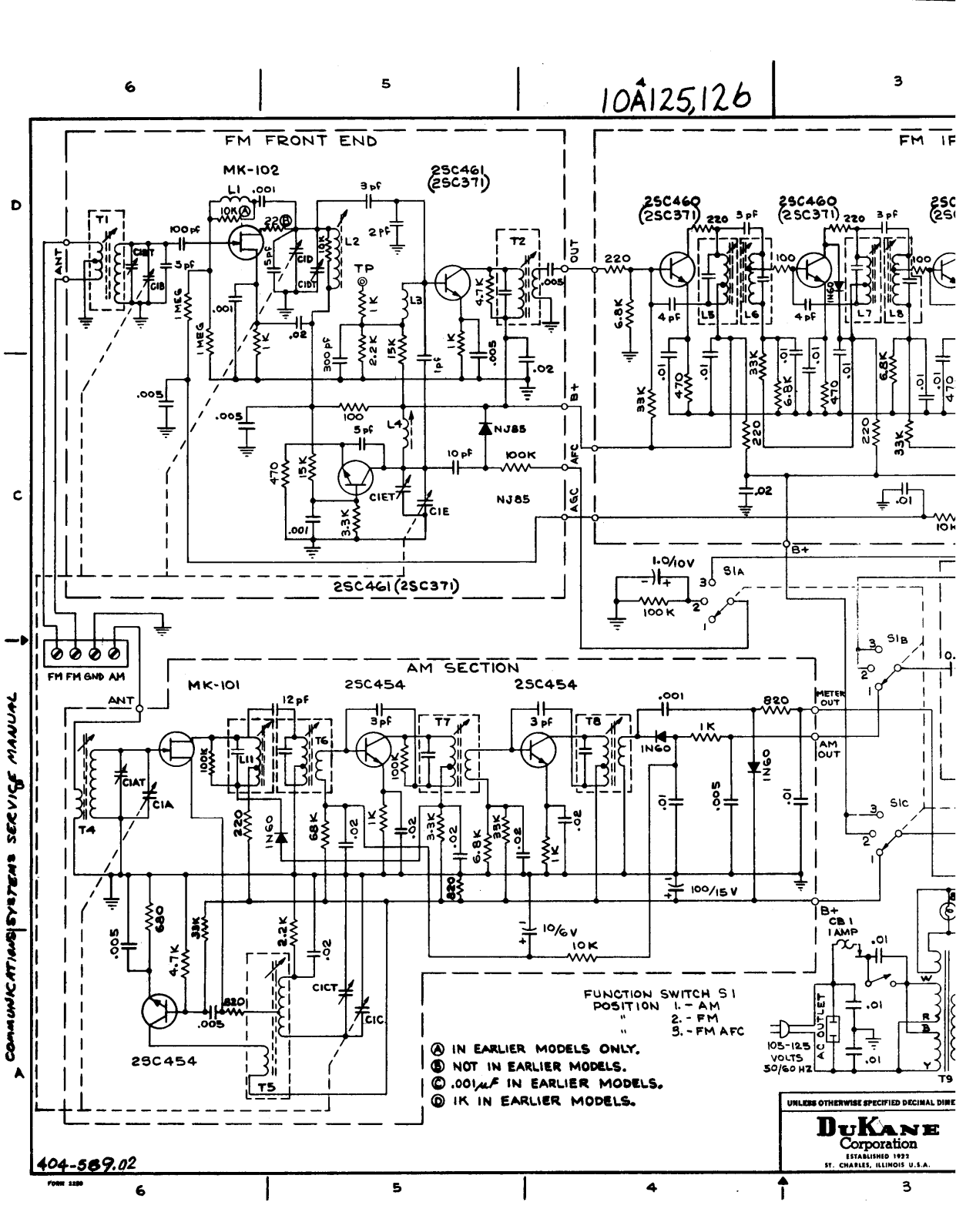 Dukane 10A125, 10A126 Schematic - ManualMachine.com