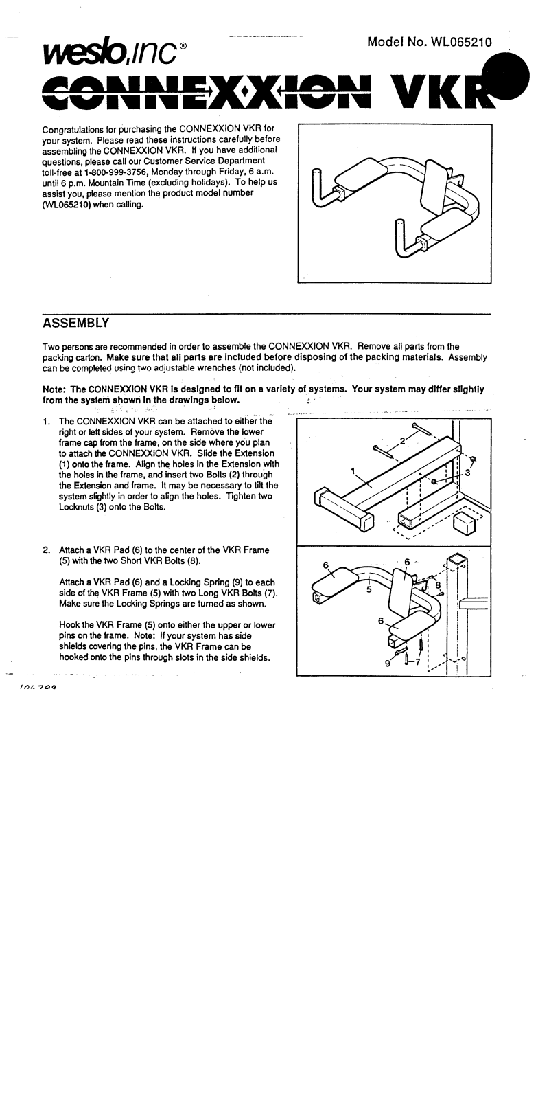 Weslo WL065210 Owner's Manual