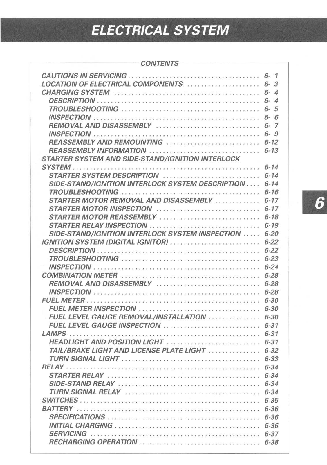 Suzuki GSF1200 1996 1997 Service Manual 7 ELECTRICAL SYSTEM