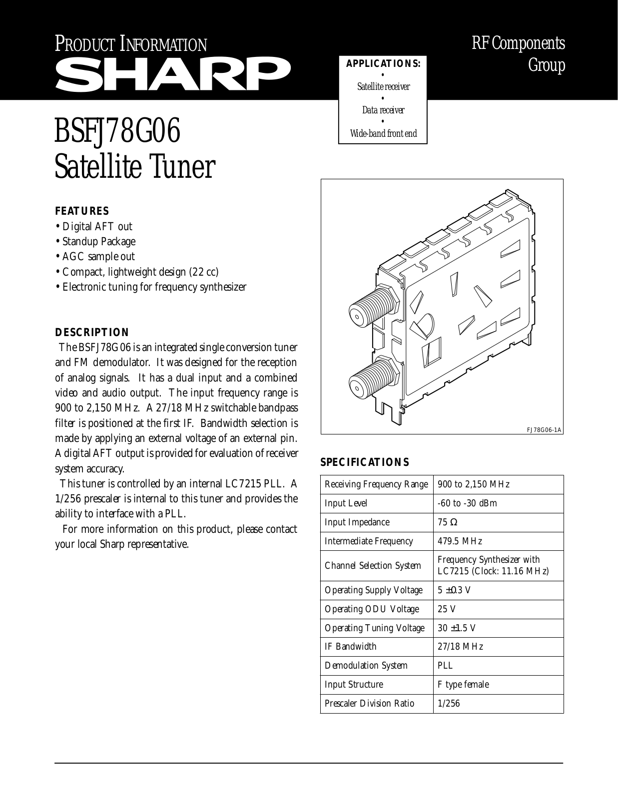 Sharp BSFJ78G06 Datasheet