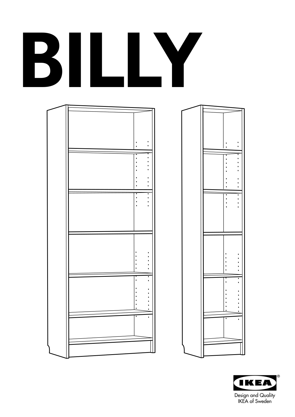 IKEA BILLY BOOKCASE 31 1/2X79 User Manual