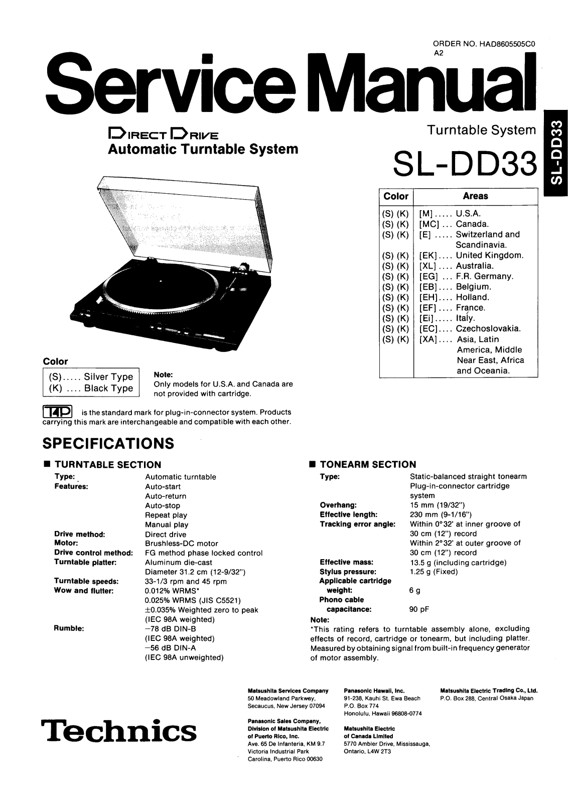 Technics SL-DD-33 Service Manual