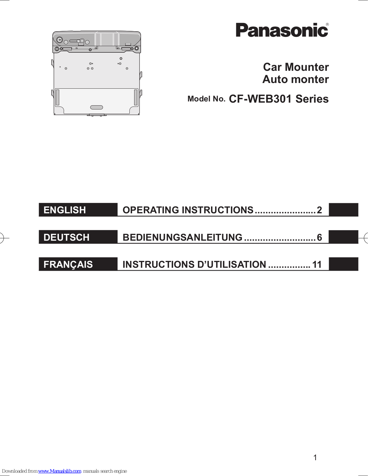 Panasonic CF-WEB301 Operating Instructions Manual