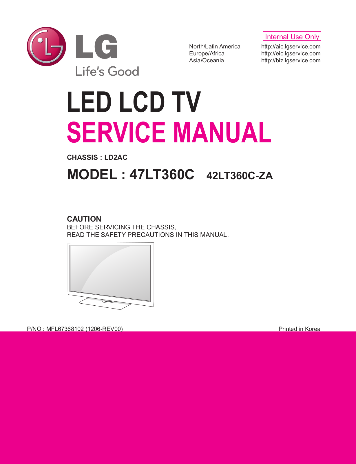LG 47LT360C Service manual