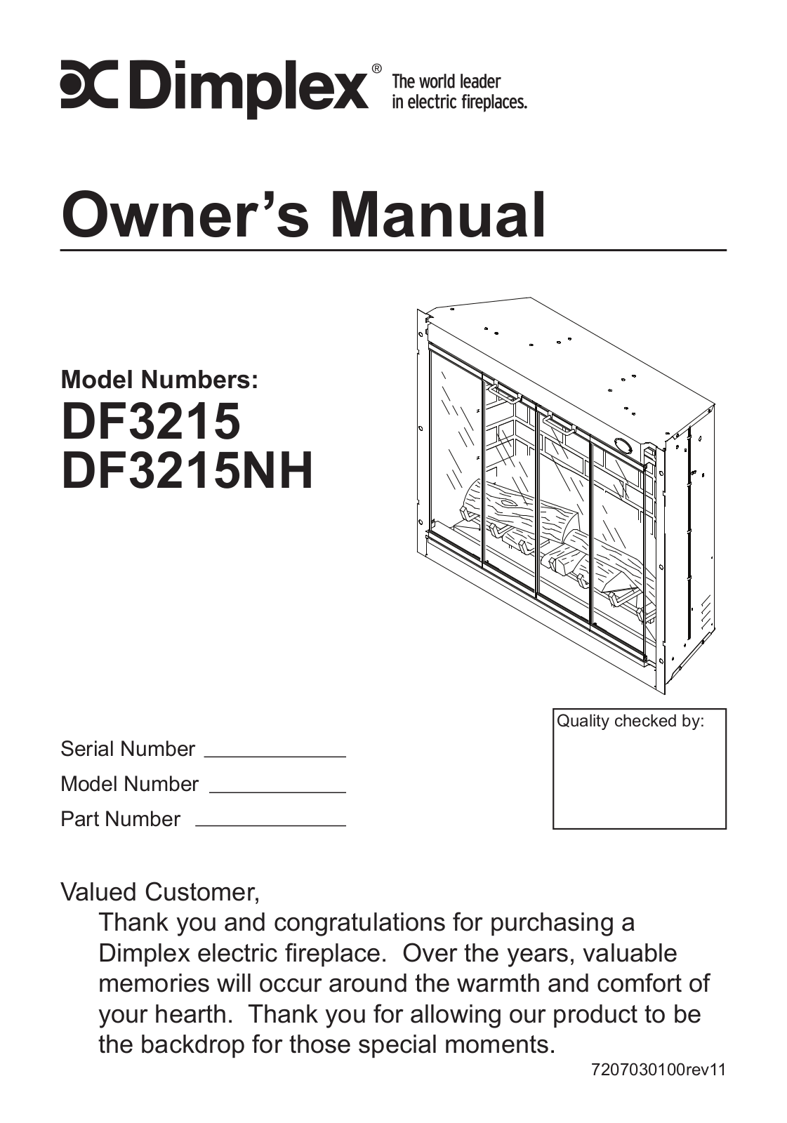 Dimplex DF3215NH User Manual