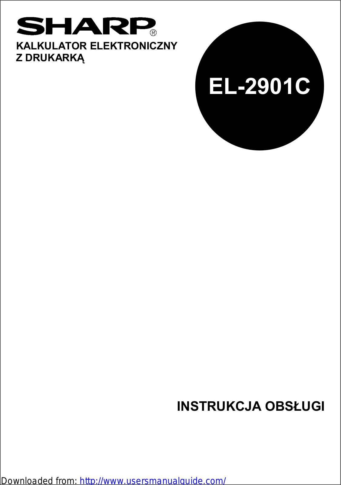 SHARP EL-2901C User Manual