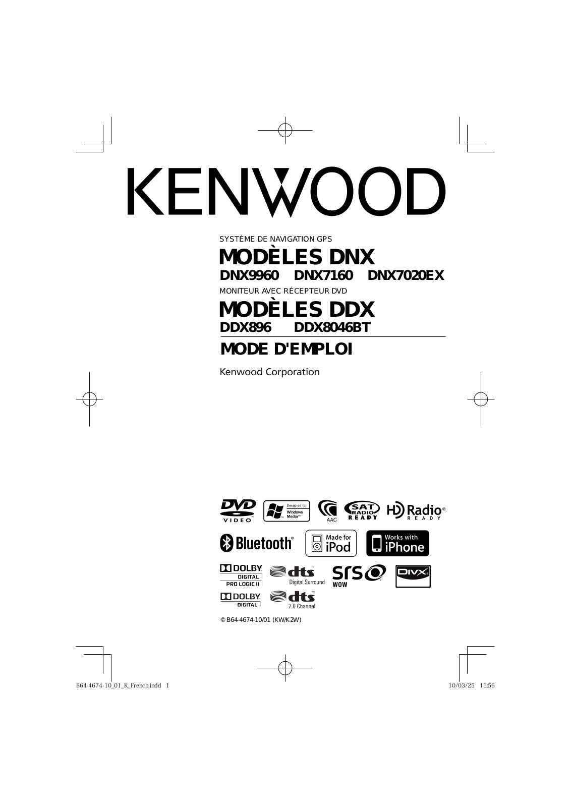 Kenwood DDX8046BT, DNX7020EX User Manual