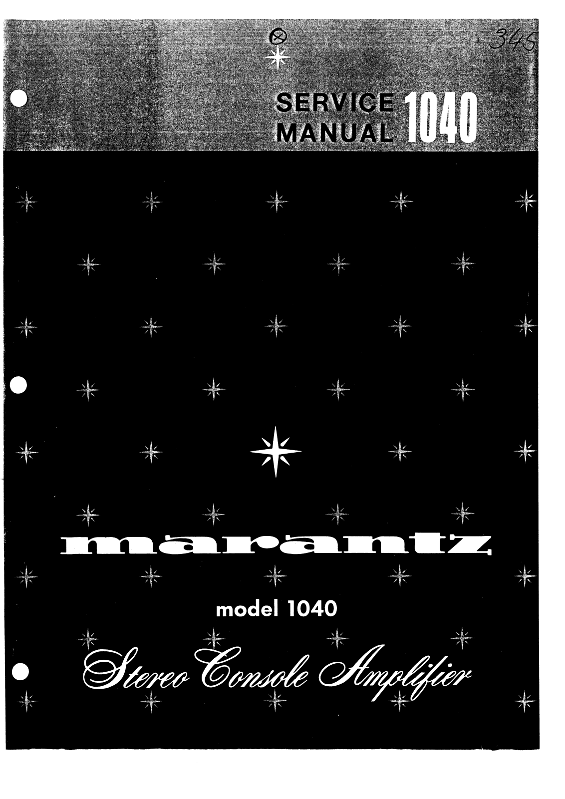 Marantz 1040 Verstärker, 1040 Amplificador, 1040 Service Manual