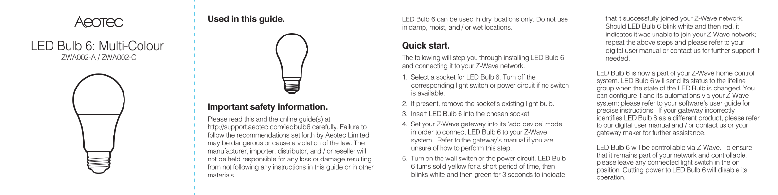 AEOTEC ZWA002 Users Manual