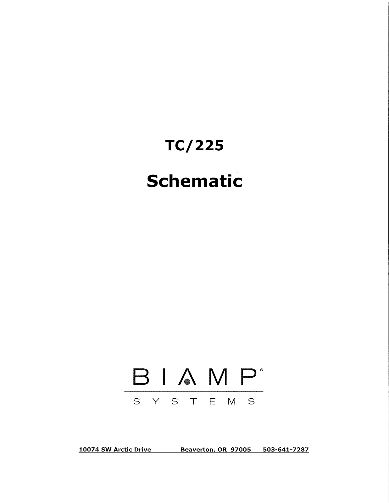 Biamp TC-225 User Manual