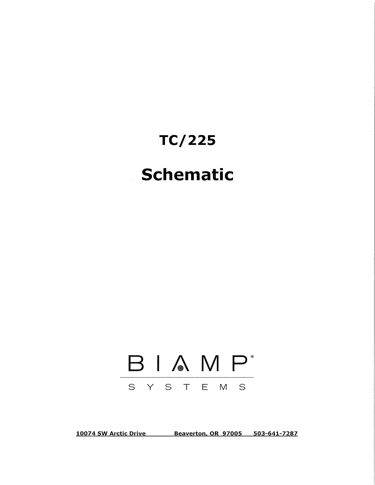 Biamp TC-225 Manual