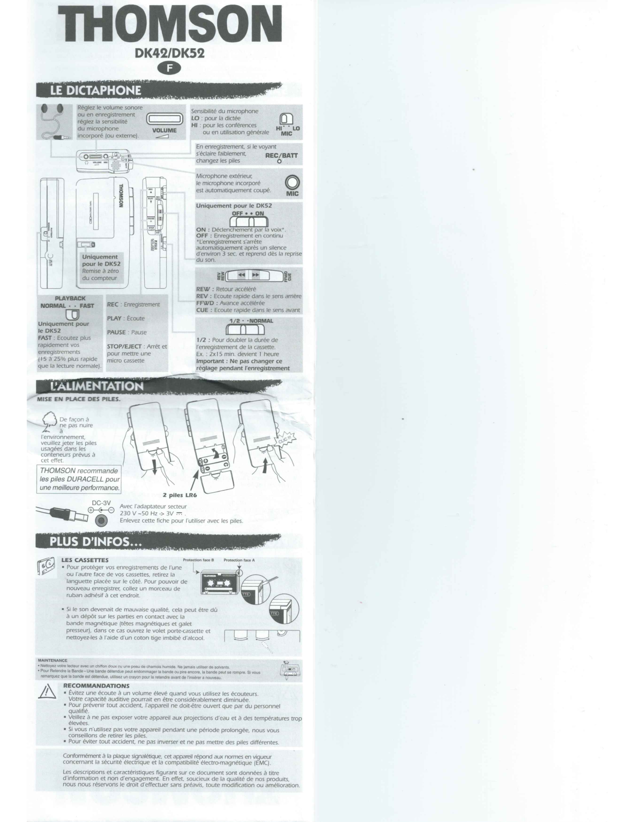 THOMSON DK 52 User Manual