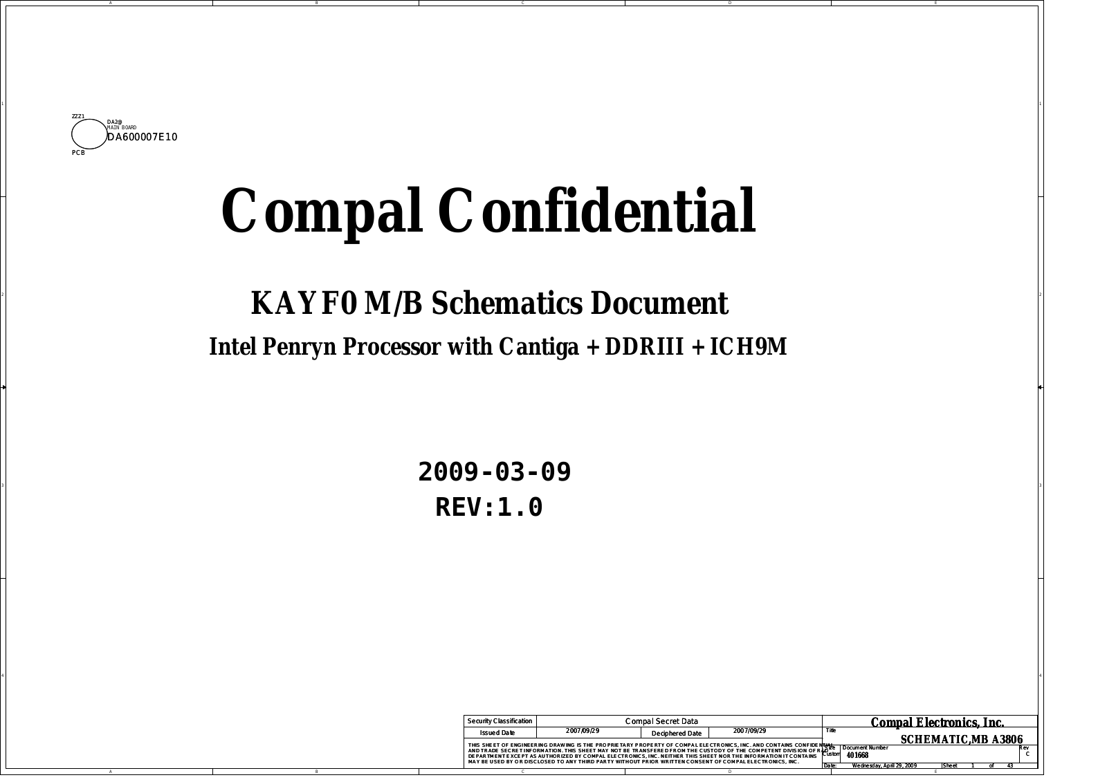 Compal LA-5021P KAYF0, EasyNote LG65, EasyNote LG67 Schematic