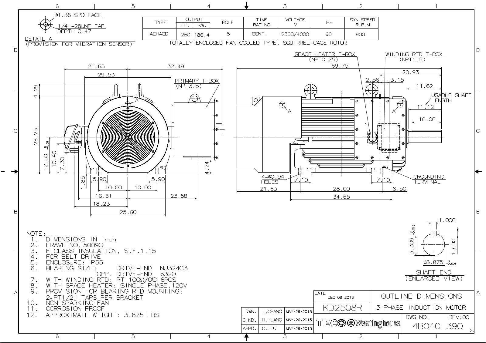 Teco KD2508R Reference Drawing