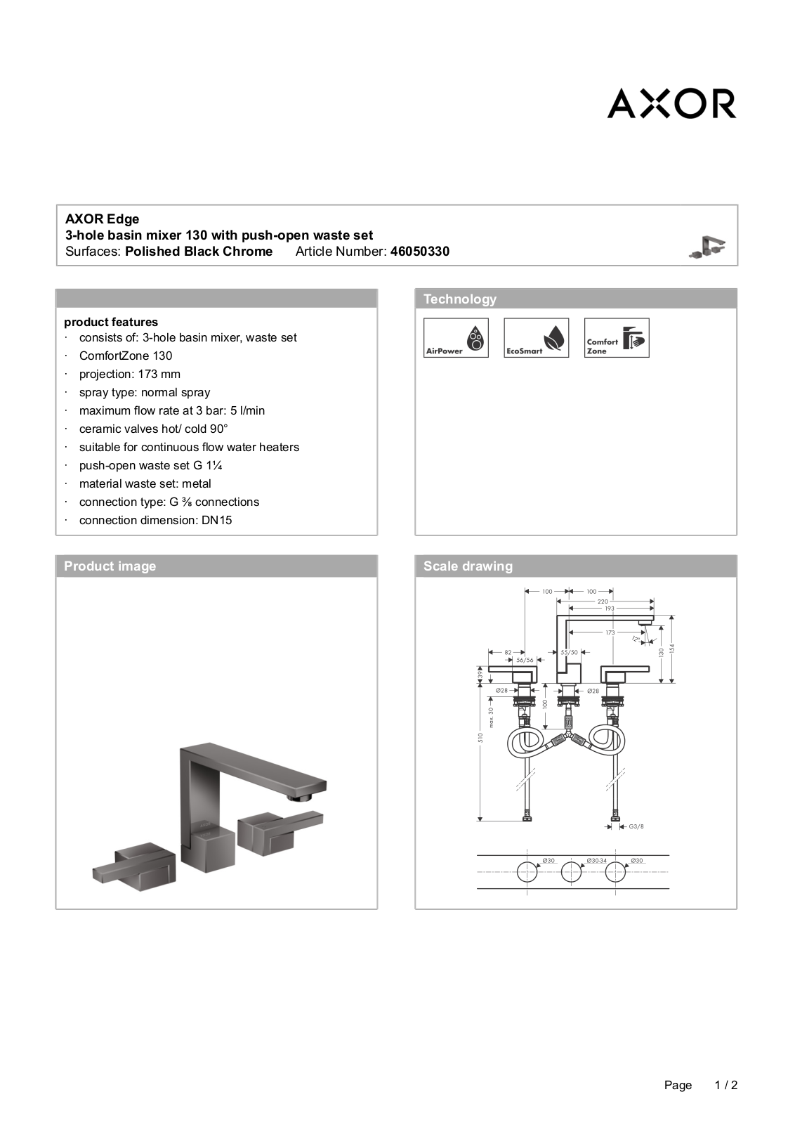 Axor BDJZ1090 Specifications - ManualMachine.com
