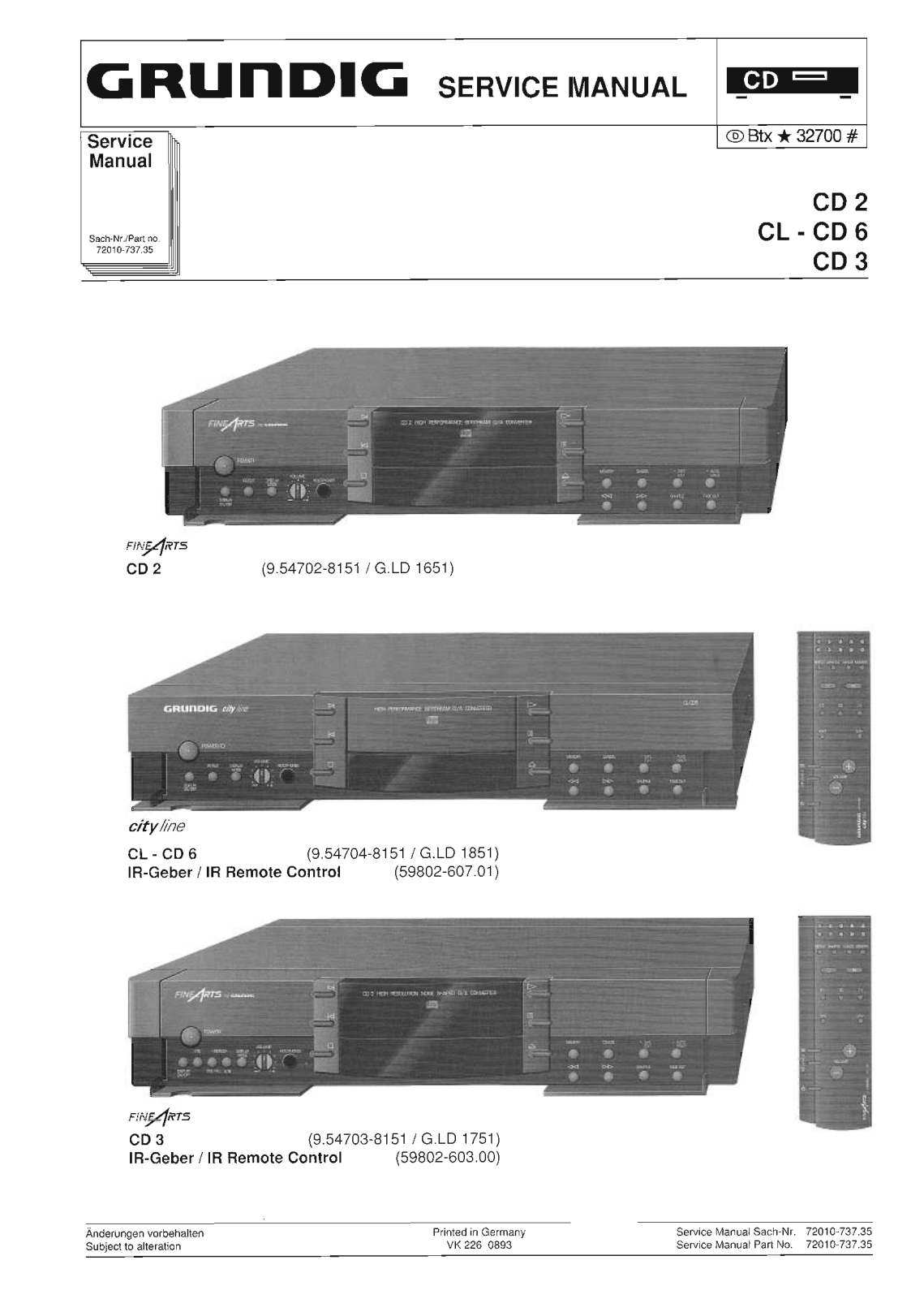 Grundig CD-3 SM Schematic