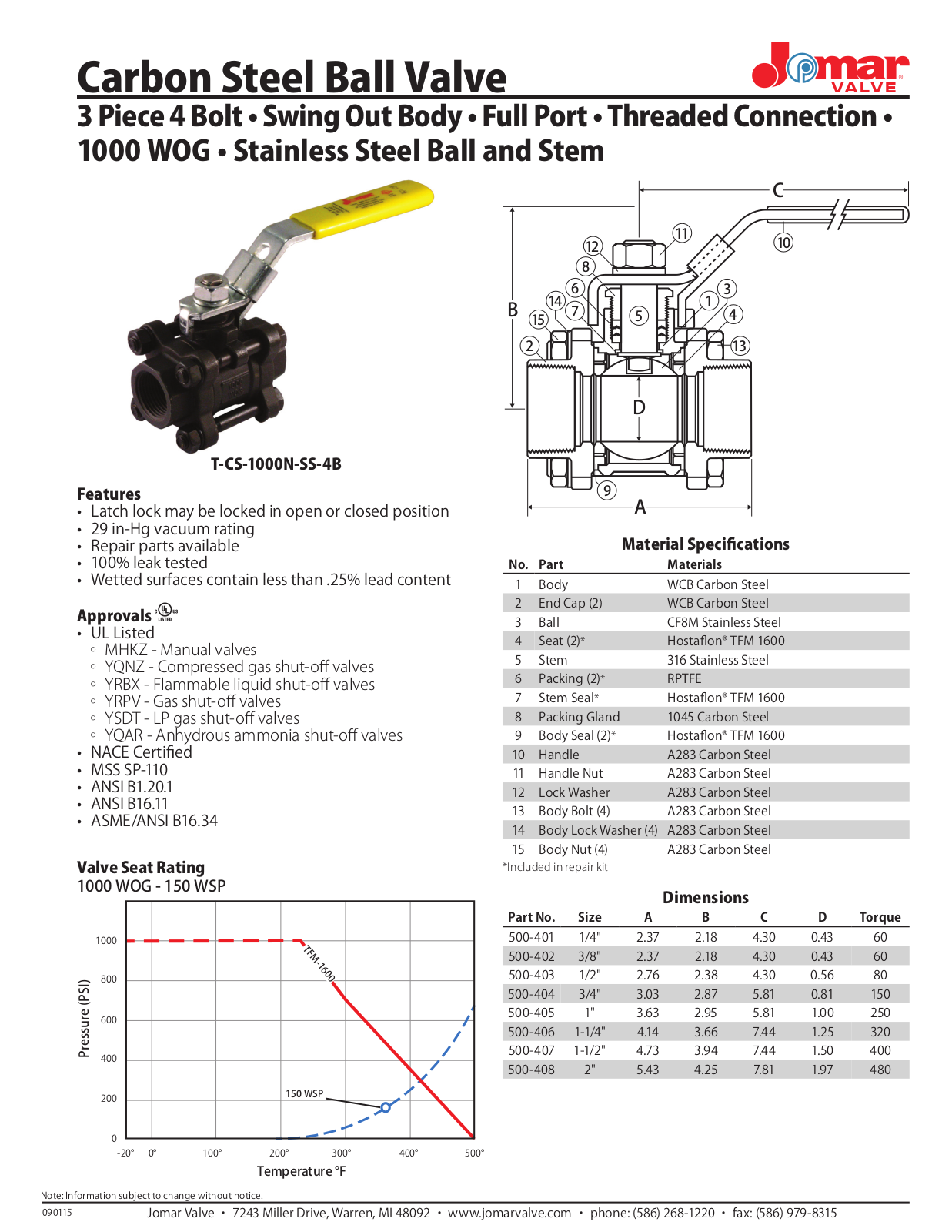 Jomar T-CS-1000N-SS-4B User Manual