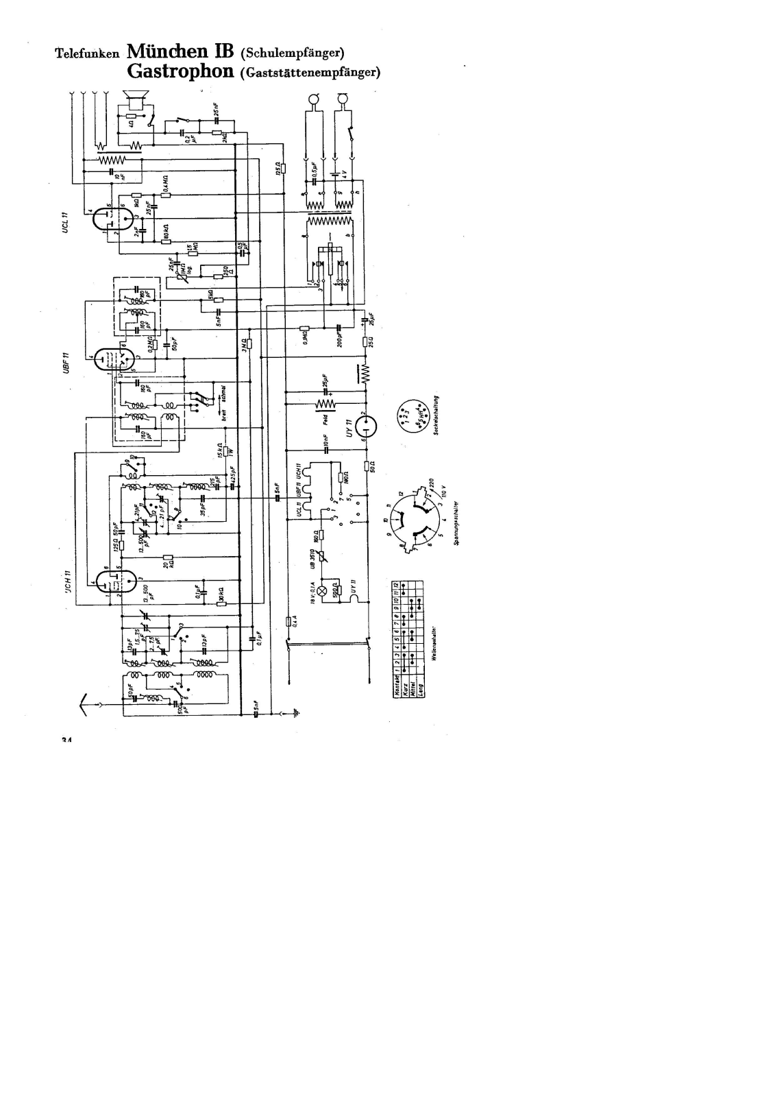 Telefunken Gastrophon-Munchen Schematic