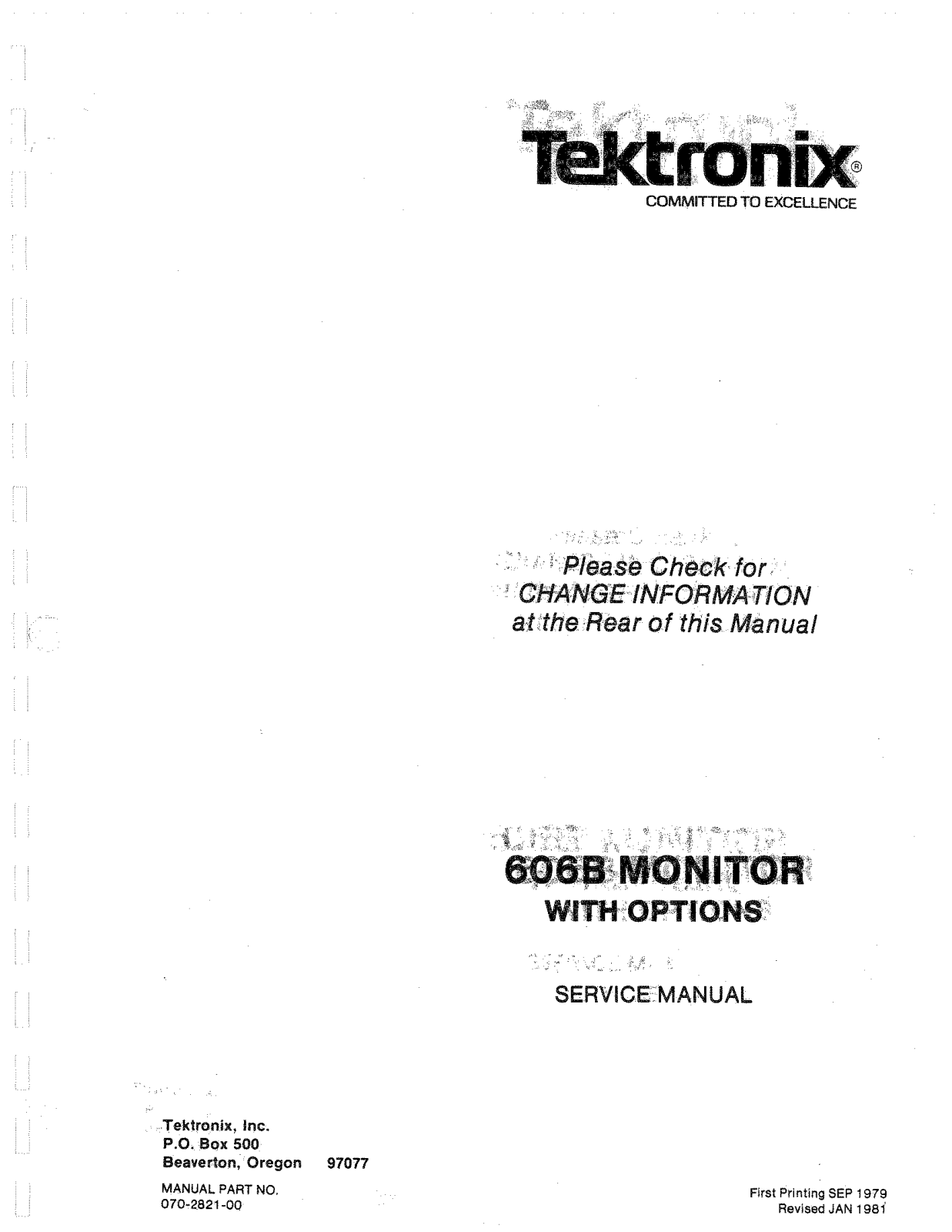 Tektronix 606B User Manual