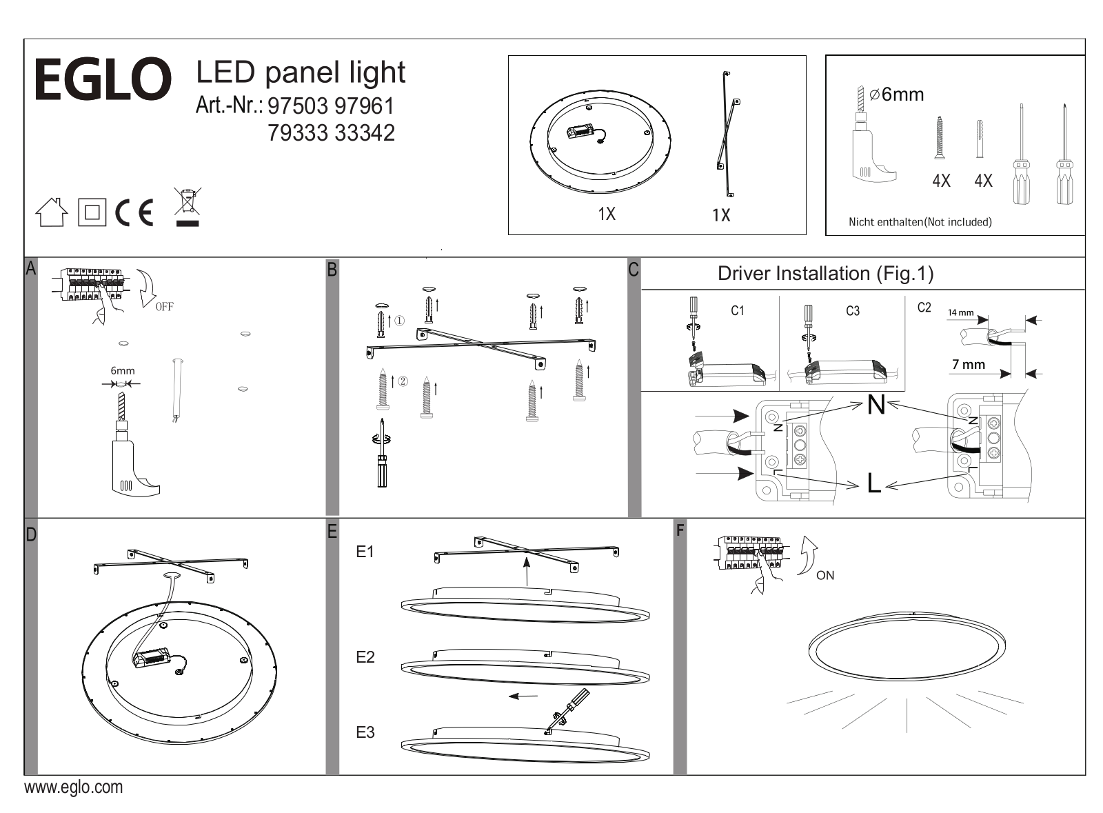 Eglo 97961 Service Manual