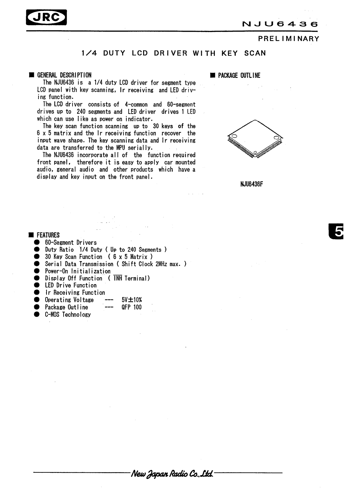 JRC NJU6436F Datasheet