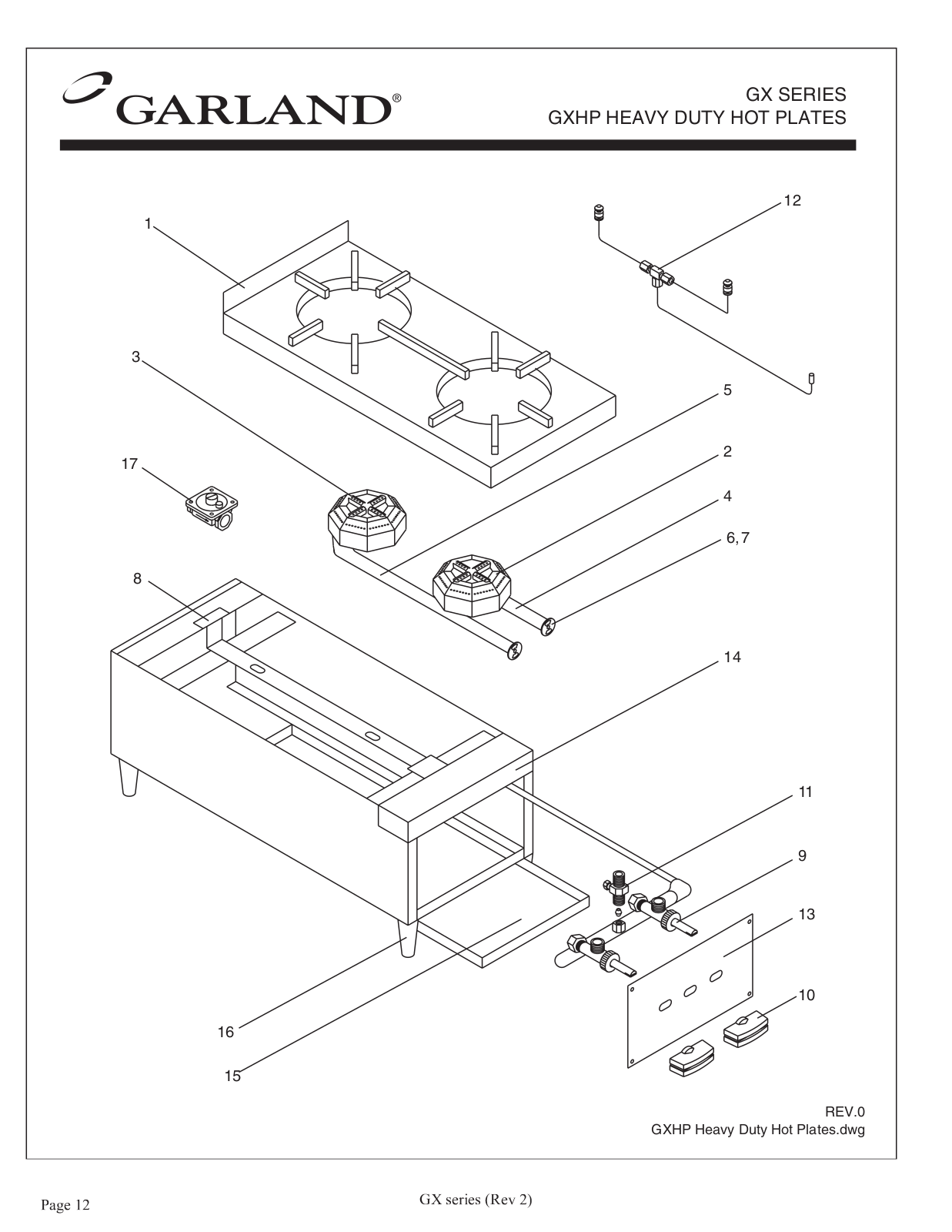 Garland GXHP33 Parts List