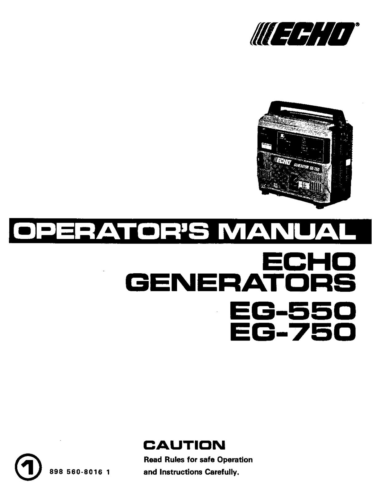 Echo EG-550, EG-750 User Manual