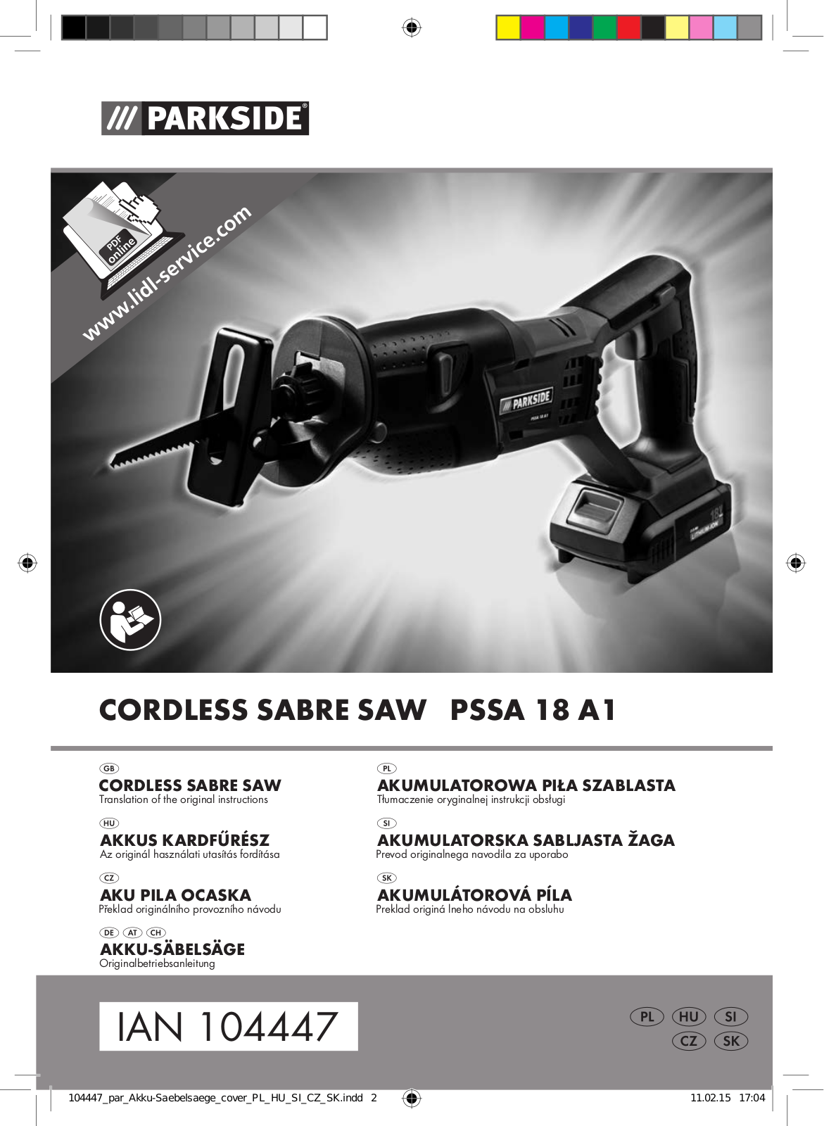 Parkside PSSA 18 A1 User Manual