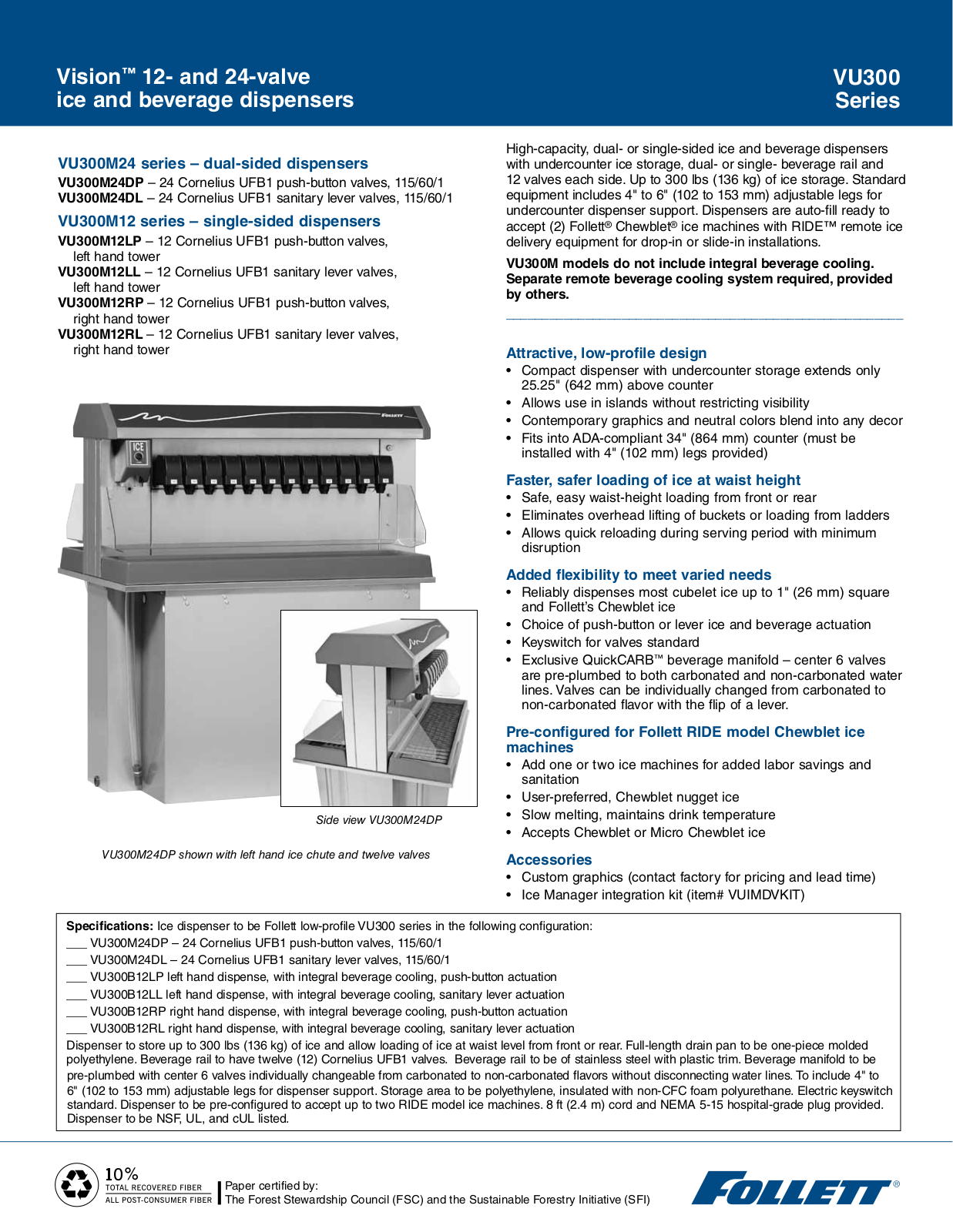 Follett VU300M12LL User Manual