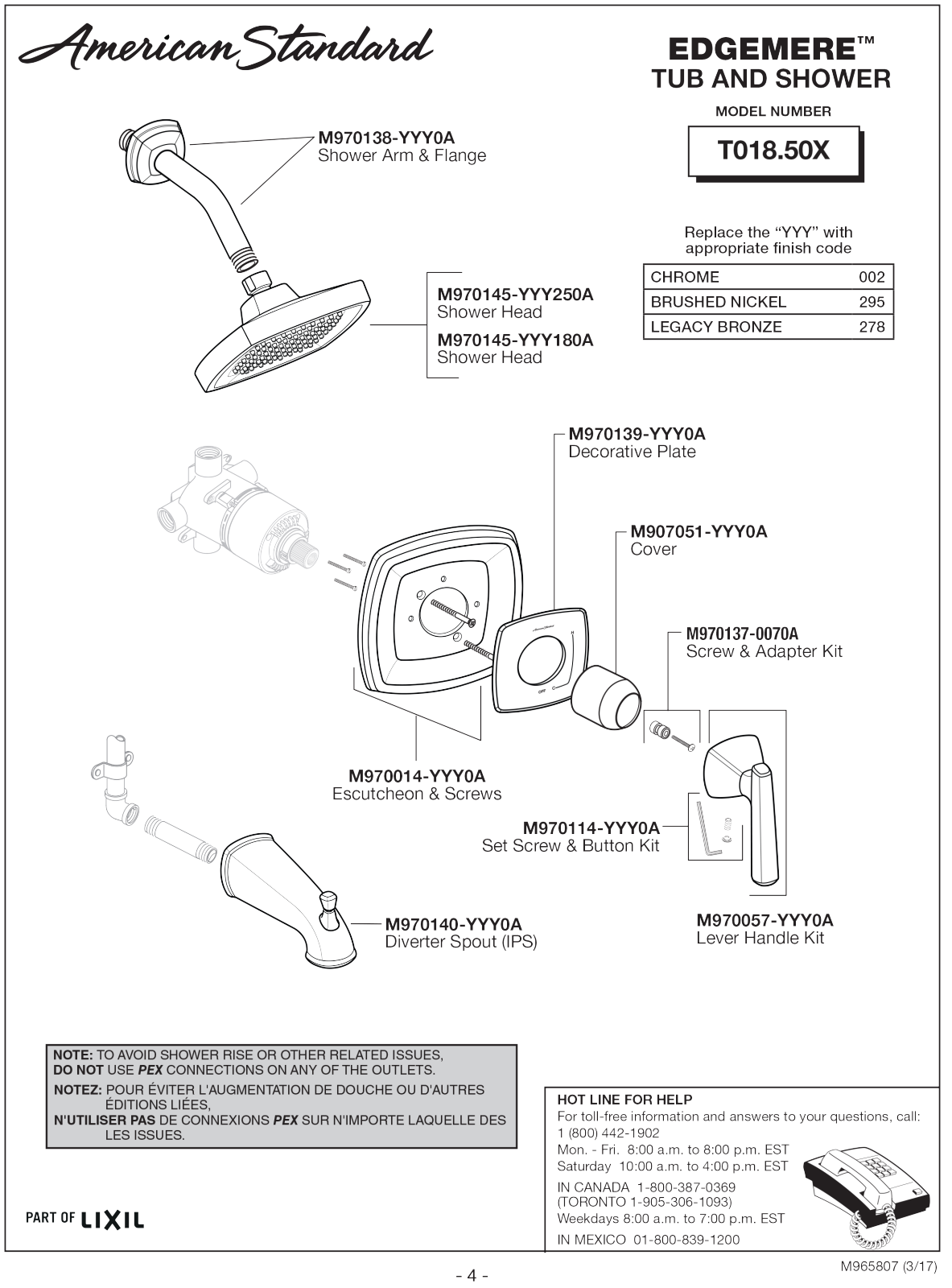 American Standard 018.502, T018.501, T018.500 Service manual