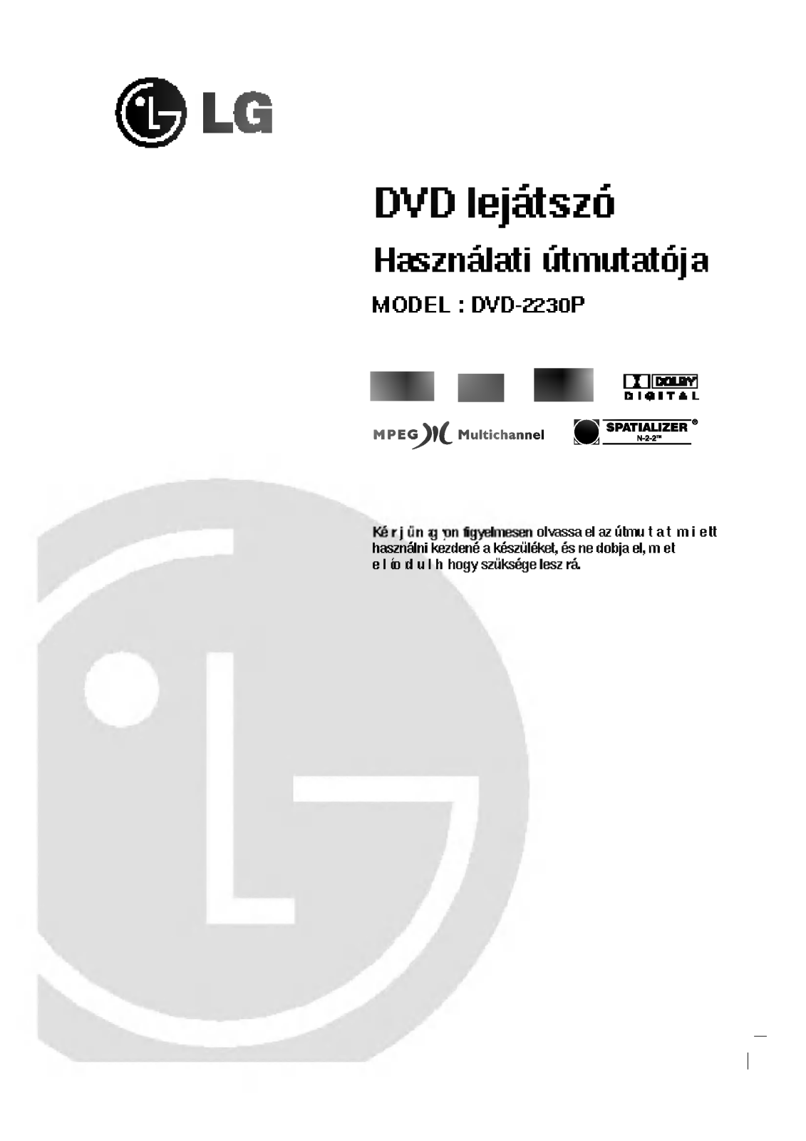 LG DVD-2230P User manual