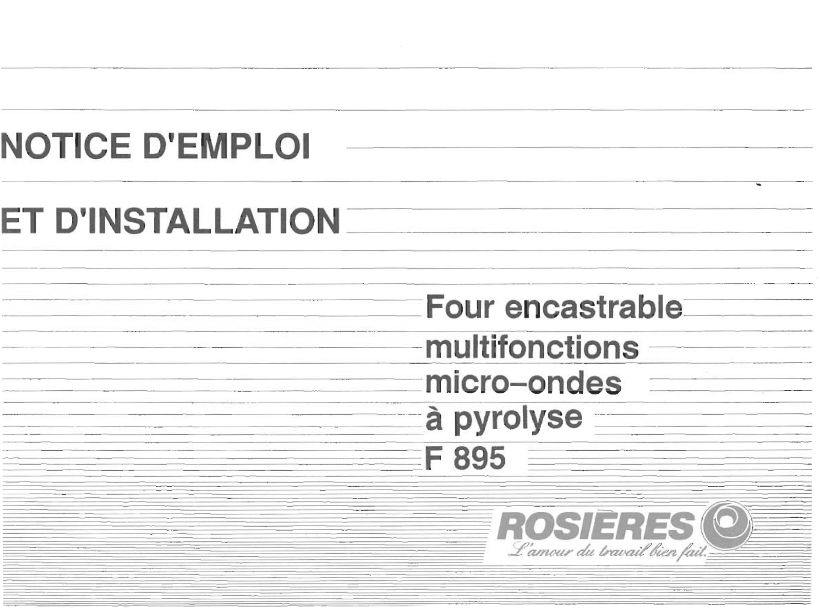 ROSIERES F 895 User Manual