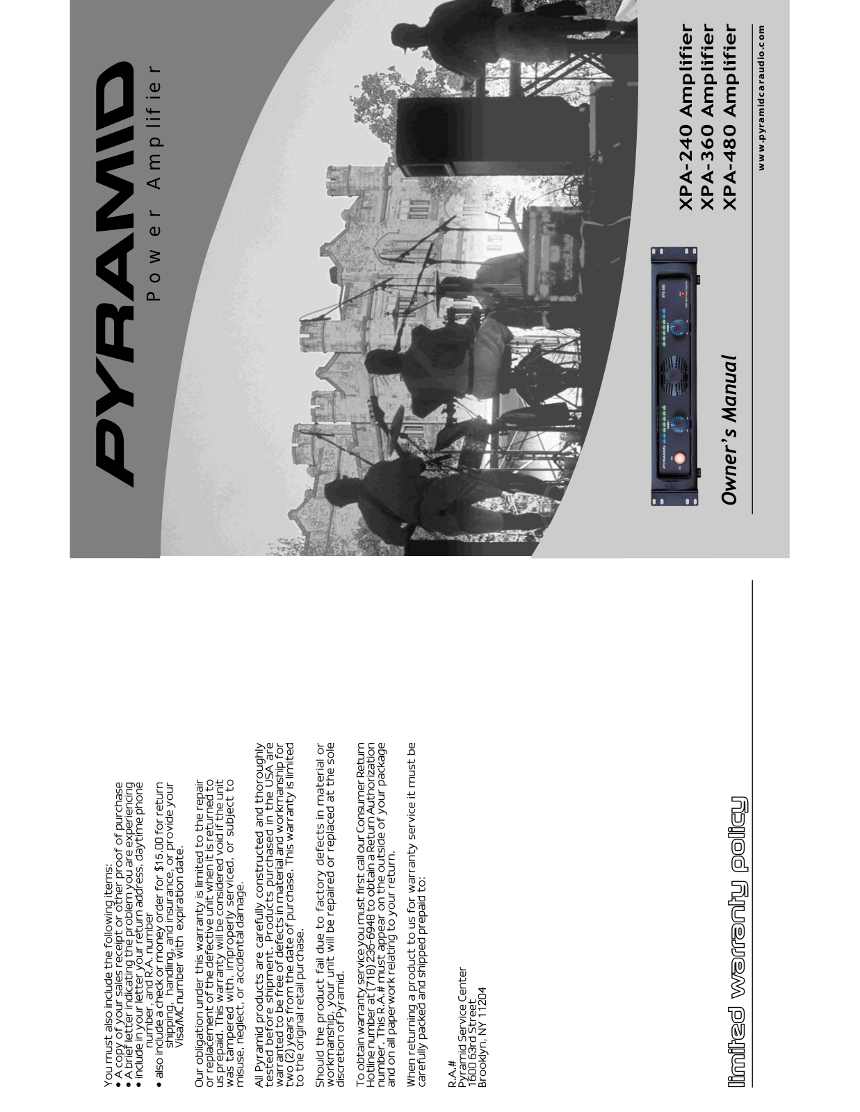 Pyramid Car Audio XPA-360, XPA-240, XPA-480 User Manual