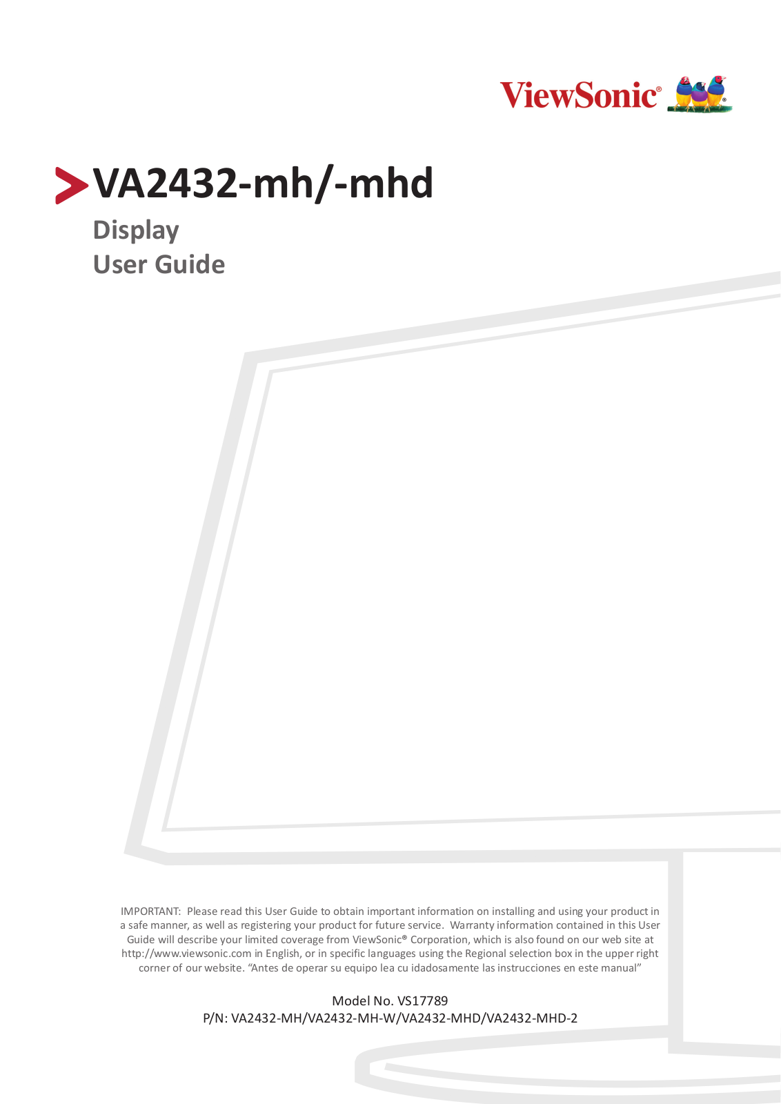 ViewSonic VS17789, VA2432-MH, VA2432-MH-W, VA2432-MHD-2 User Manual