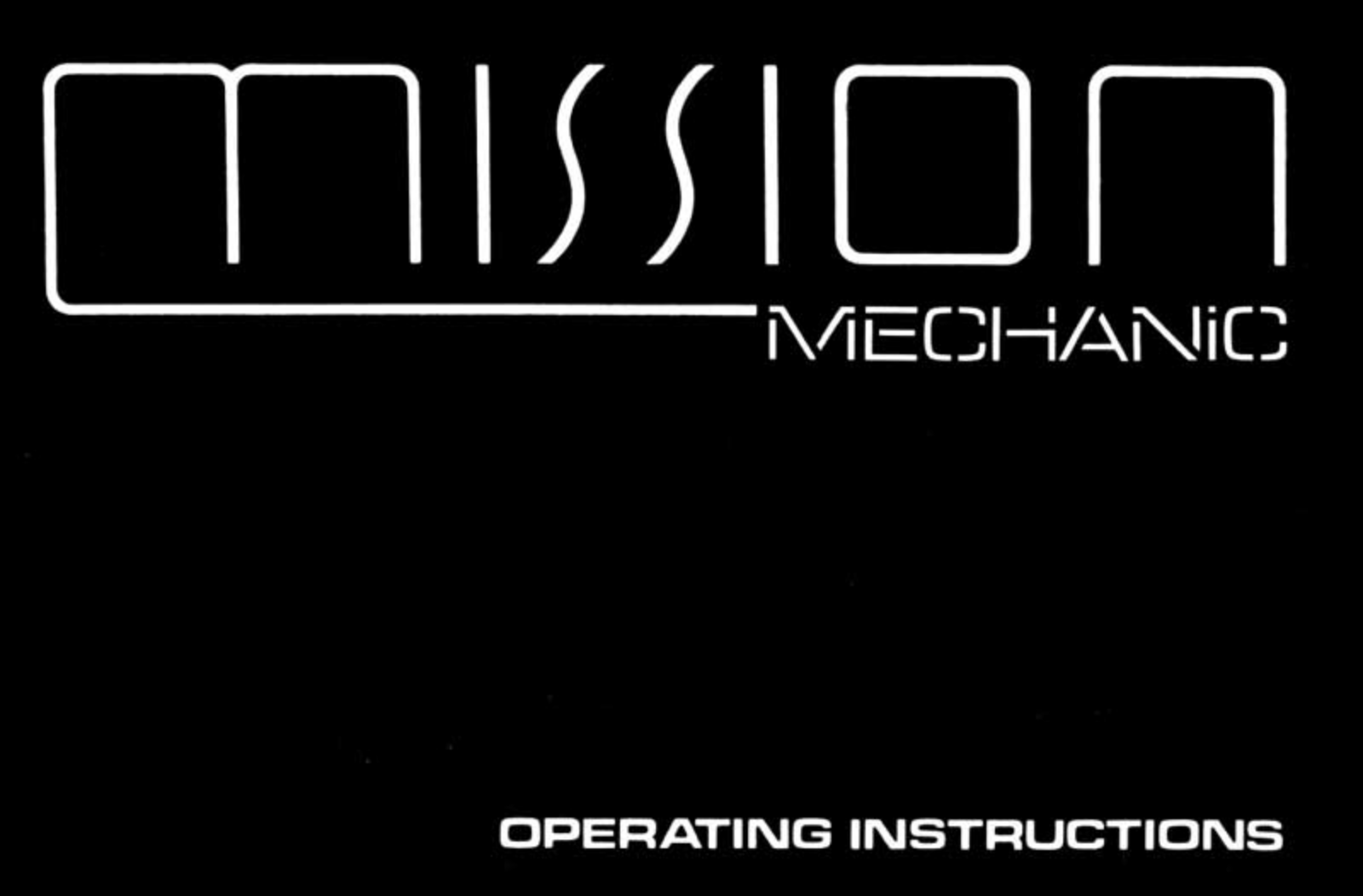 Mission Mechanic Owners manual