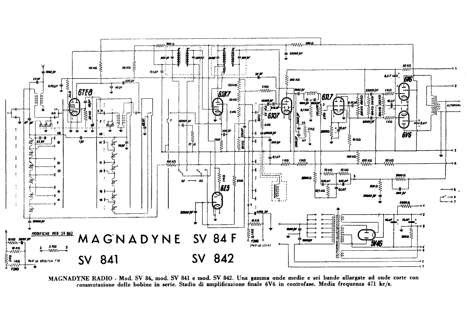 Magnadyne sv84f, sv841, sv842 schematic