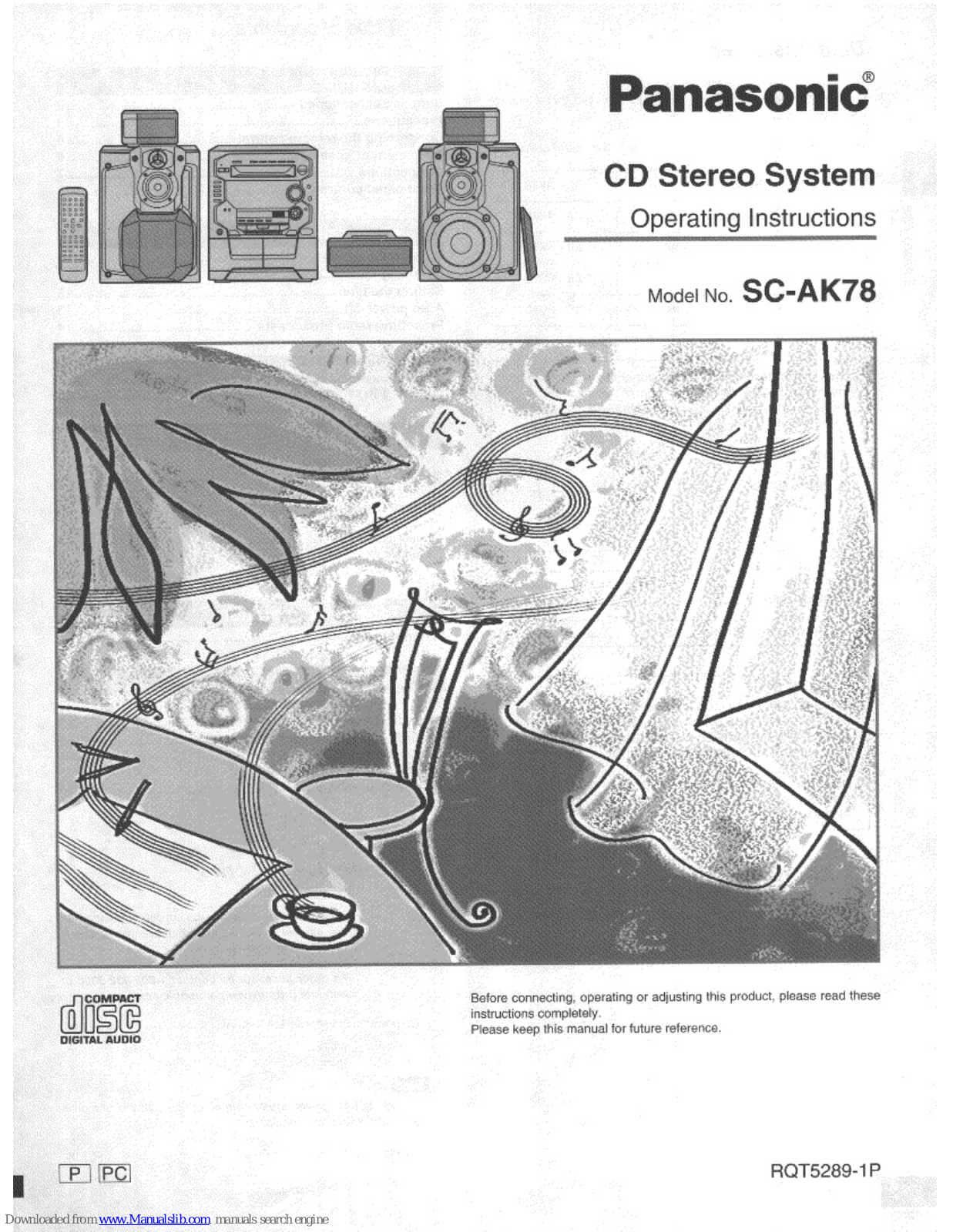 Panasonic SA-AK78, SB-AK78, SB-PS70, SB-PC70 Operating Instructions Manual