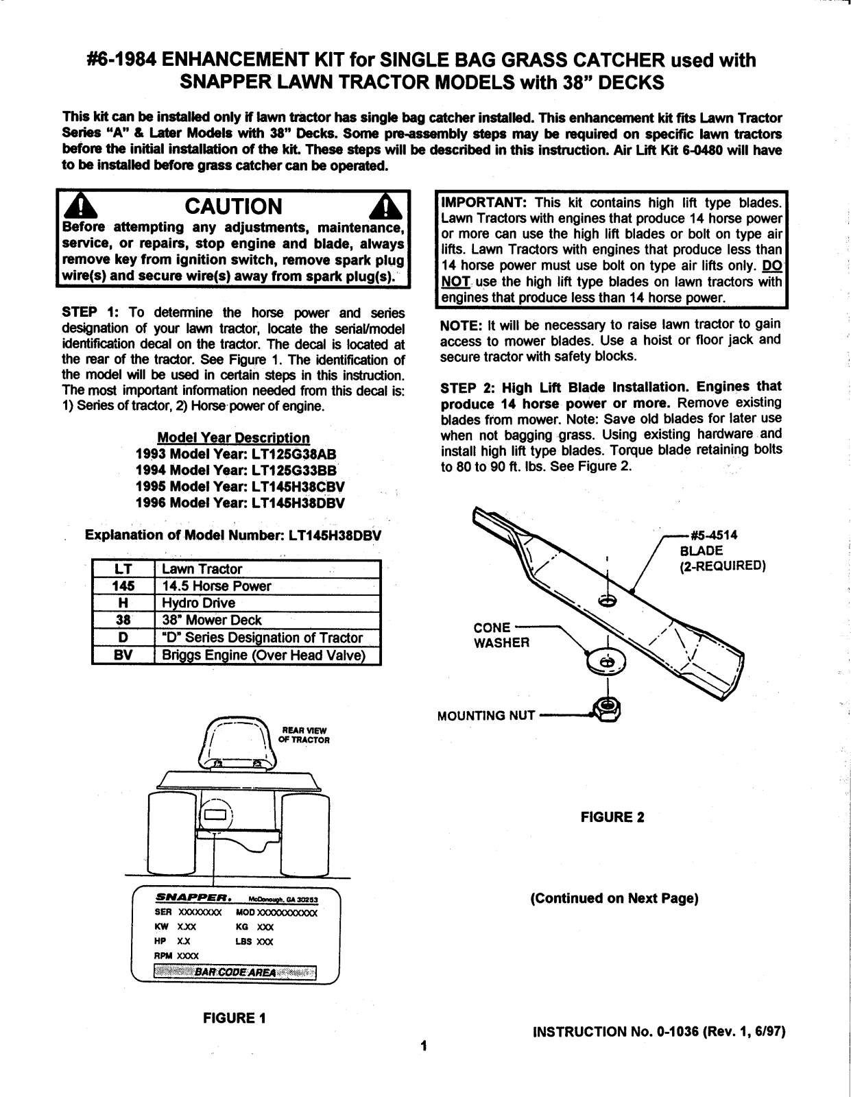 Snapper 6-1984 User Manual