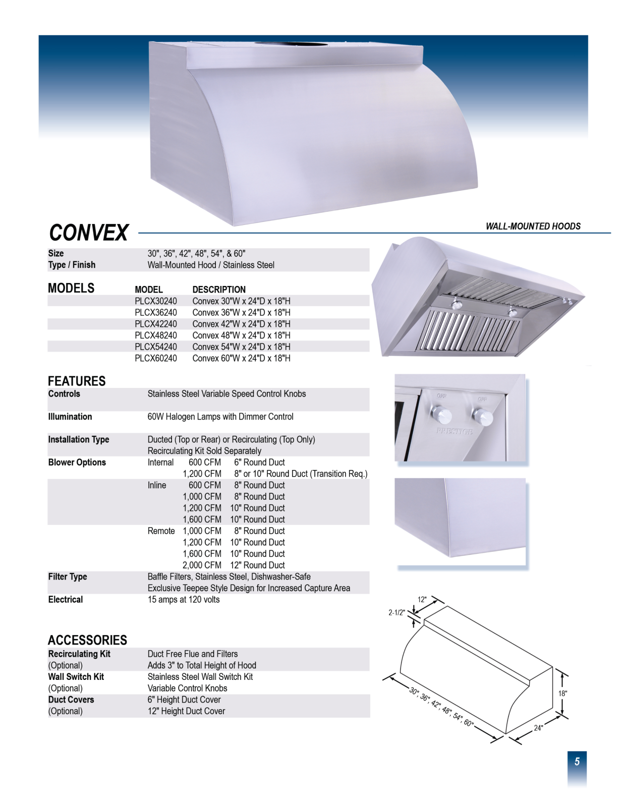 Prestige PLCX48240 Specifications