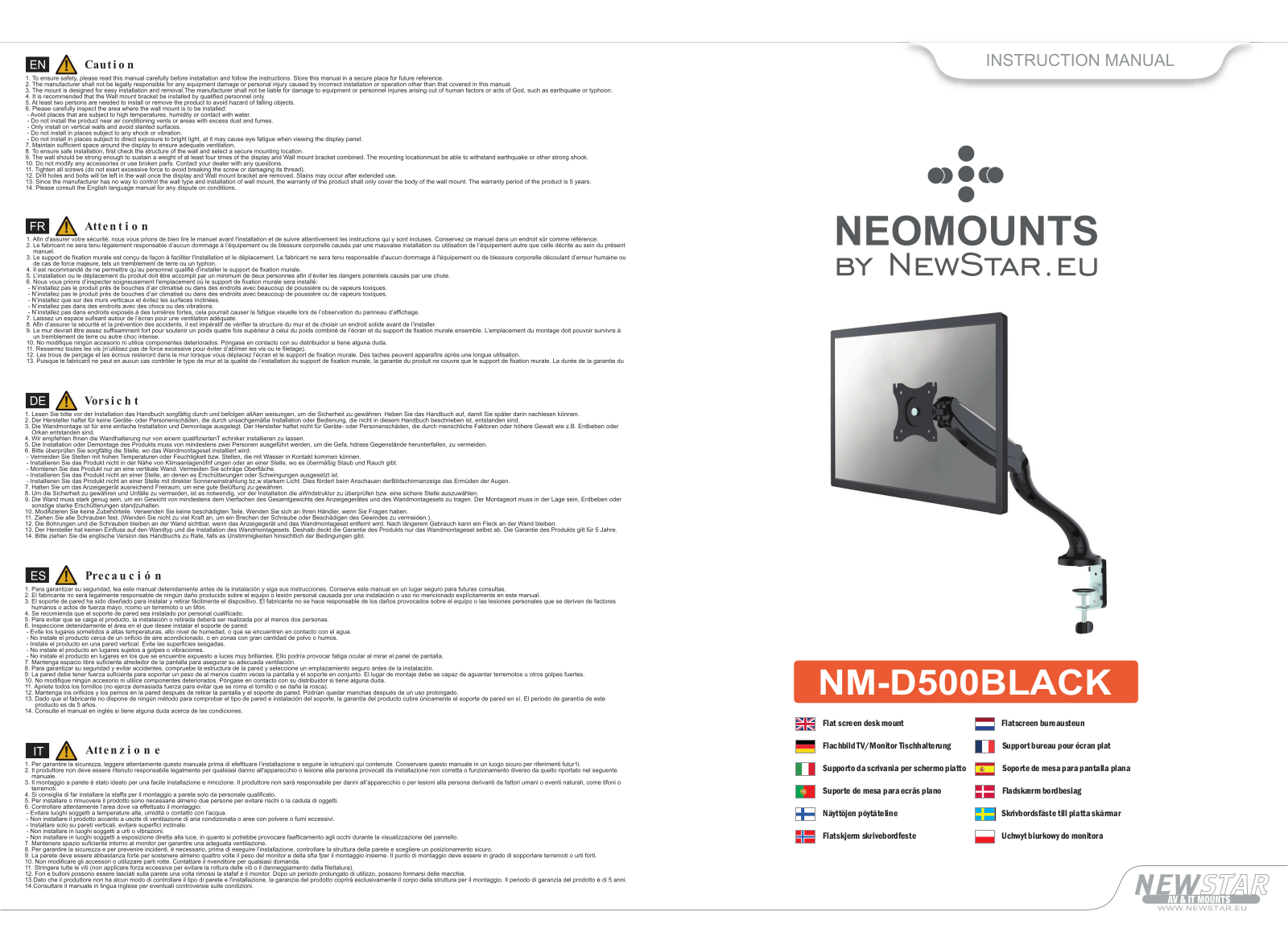 Newstar NM-D500BLACK User Manual